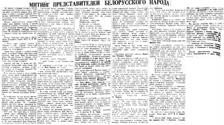 Митинг представителей белорусского народа