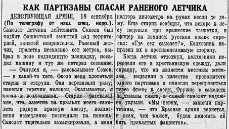 Как партизаны спасли раненого летчика